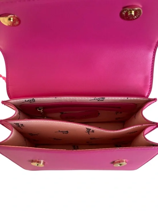 Betsey Johnson Pink Sequin Top-Handle Satchel Crossbody Bag - Picture 7 of 7